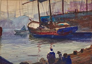 JOHN WHORF, American 1903-1959, Dock View