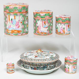 Group of Chinese Export Porcelain Boxes and Covers