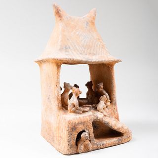 Ethnographic Painted Pottery Model of a Hut