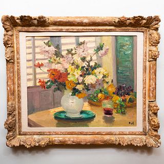 Marcel Dyf (1899-1985): Nature mort aux fleurs sur la table