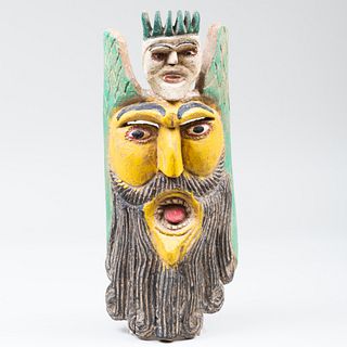 Group of Three Mexican Polychromed Masks