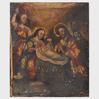 Icon of the Crucifixion with the Virgin, St. John and Mater Dolorosa, The Nativity and The Queen of Heaven