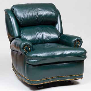 Green Leather Reclining Armchair