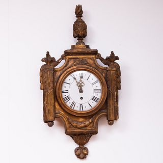 Louis XVI Style Giltwood Cartel Clock, works signed De Loime lejeune, Paris
