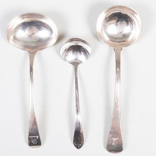 Two English Silver Ladles and an American Silver Ladle