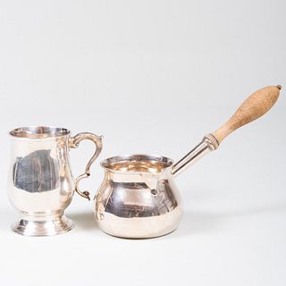 Queen Anne Silver Brandy Warmer and a George III Small Mug