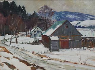 ALDRO THOMPSON HIBBARD, American 1886-1972, The First Snowfall