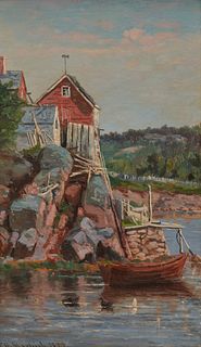 FRANK HENRY SHAPLEIGH, American 1842-1906, Fisherman's House at Cohasset, 1879