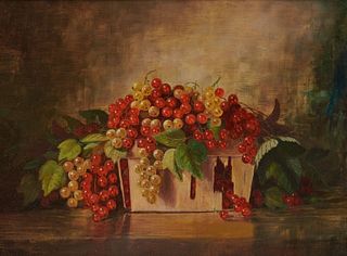 RICHARD LaBARRE GOODWIN, American 1840-1910, Still Life with Currants in a Basket