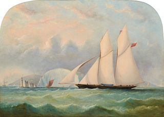ARTHUR WELLINGTON FOWLES, American c.1815-1878, "Cambria" Off the Needles, Isle of Wight, 1869