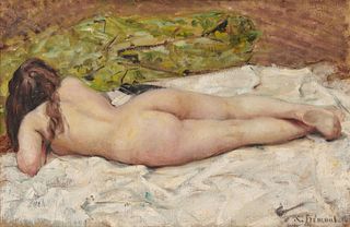 SUZANNE CAMILLE DESIREE FREMONT, French 1876-1962, Reclining Nude, 1914
