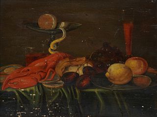 CONTINENTAL SCHOOL , 19th century, Still Life with Lobster