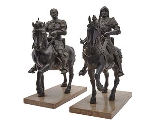 Pair of Grand Tour Equestrian Bronzes