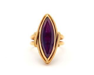 18K Gold and Purple Sapphire Ring