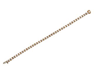 18K Gold and Diamond Line Bracelet