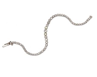 Platinum and Diamond Line Bracelet