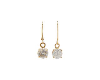 14K Gold and Diamond Pendant Earrings