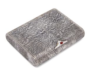 Russian Textured Silver Cigarette Box