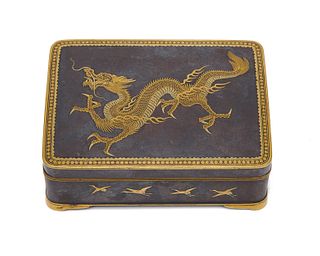 Fine Japanese Meiji Gilt Metal Box