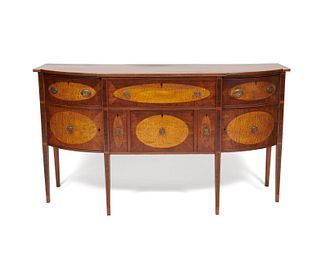 A Federal Mahogany and Birds Eye Maple Sideboard, Connecticut River Valley, ca. 1800