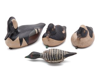 Four American Paint-Decorated Decoys, 20th century