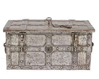 Continental Iron Puzzle Lock Coffer, 17th/18th century