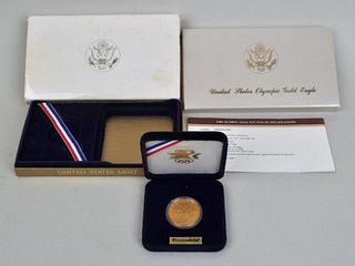 1984 Boxed Commemorative Olympic $10 Gold Coin