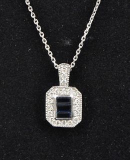 Ladies' Gold, Diamond & Sapphire Pendant