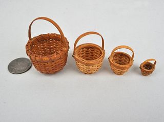 H. Heyser, Nest Four Miniature Nantucket Baskets