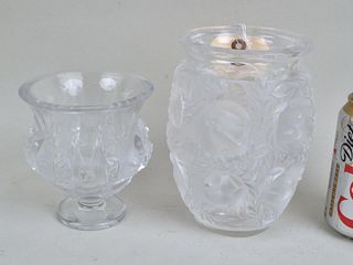 Two Vintage Lalique Vases