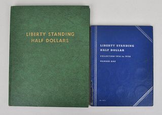 Two Partial Books US Liberty Walking Half Dollars