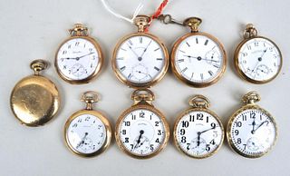 Group Nine Gold Tone Pocket Watches