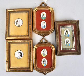 Group Indian Miniature Framed Portraits
