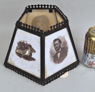 Civil War Era Paneled Glass Lamp Shade