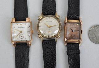 Three Vintage Mens Gold Filled/Rolled Wristwatches