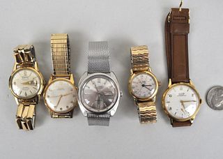 Group Five Vintage Mens' Wristwatches`