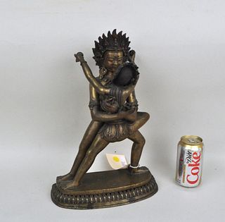 Tibetan Bronze Figure of Vajrapani and Consort