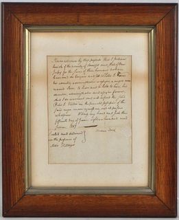 Framed 19th Century Slave Document