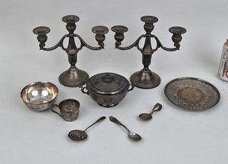 Group Nine Assorted Sterling/Plate Items