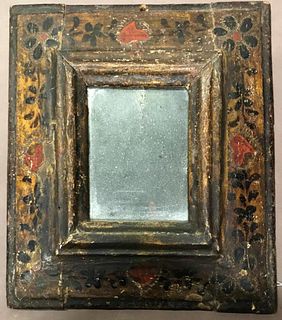 Early Continental Polychrome Courting Mirror