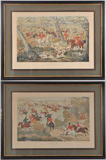 Pair Charles Hunt Fox Hunting Prints