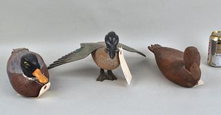 Group Three Duck Decoys, Two Signed D. Moulder