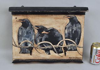 Hand Painted Crow Coat Rack/Shelf