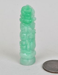 Chinese Carved Jade Finial Form Seal