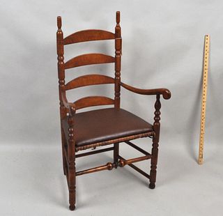 American Country Tiger Maple Ladderback Arm Chair