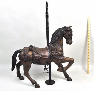 Unique Bronze Carousel Horse Sculpture