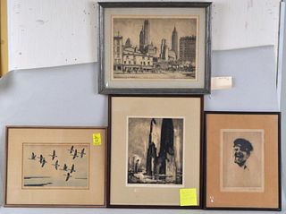 Group Four Framed Etchings
