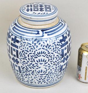 Large Chinese Blue/White Lidded Jar