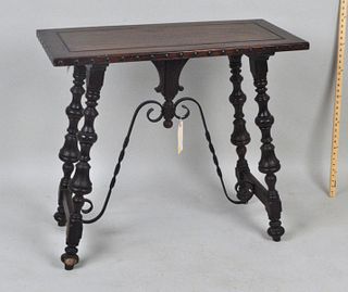 Spanish Baroque Style Wood/Iron Side Table