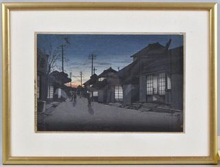 Framed Japanese Woodblock, Ishiwata Koitsu